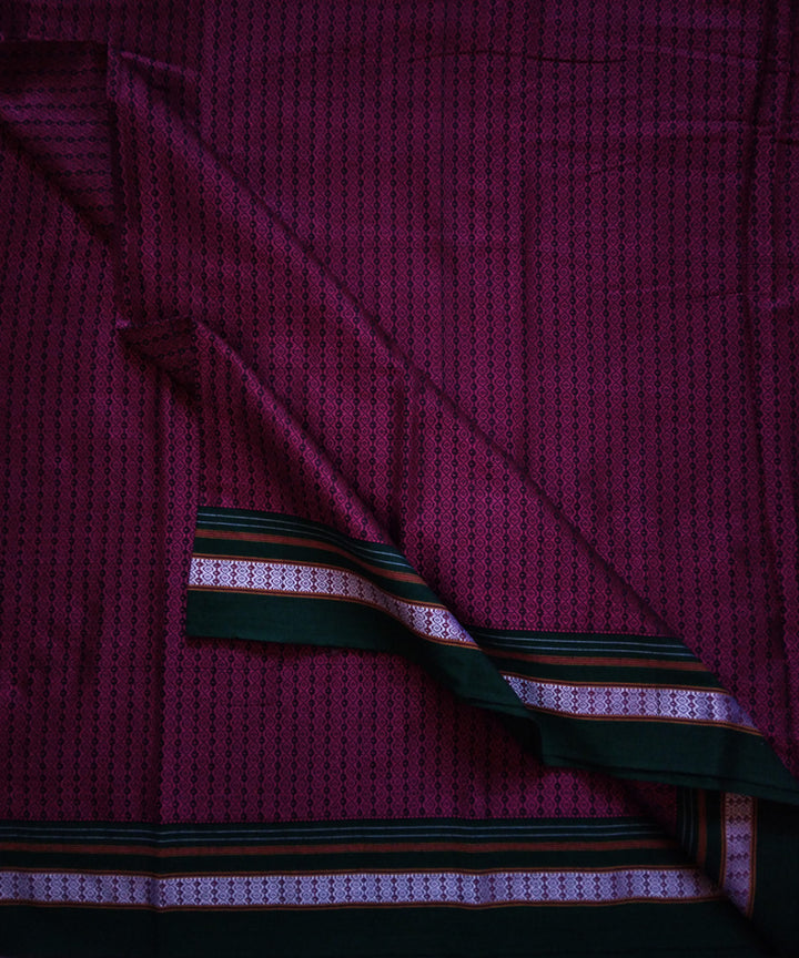 Burgundy handwoven cotton khana blouse fabric