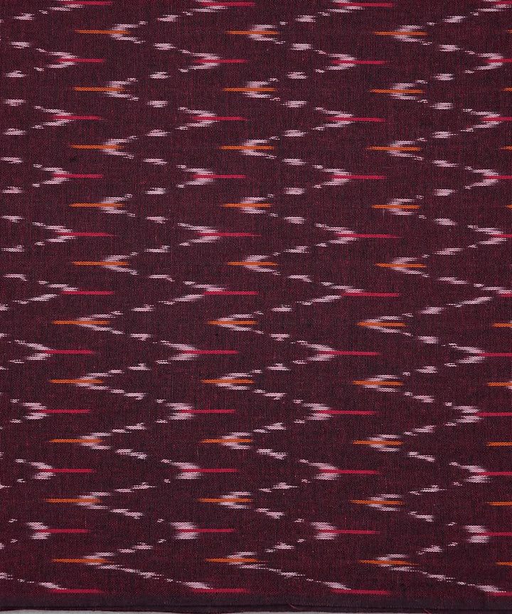 2.5m Dark red handwoven cotton ikat pochampally kurta material