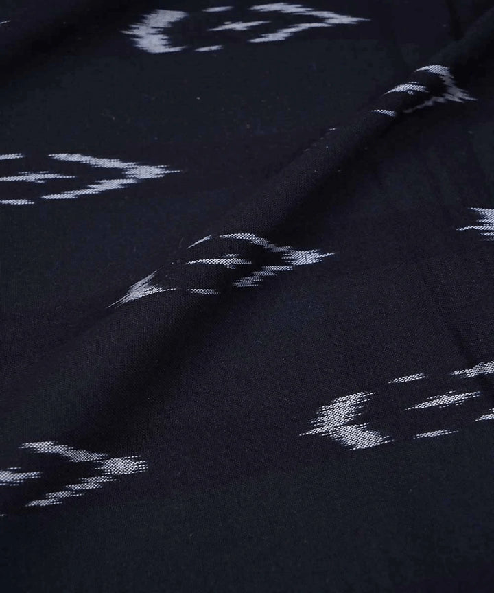 Charcoal black handwoven ikat pochampally cotton fabrics