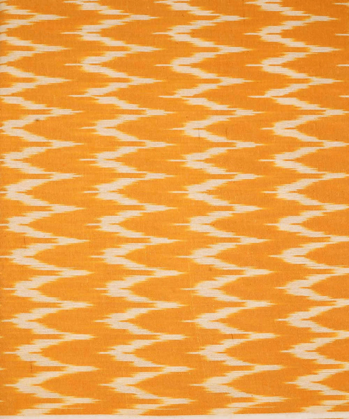 Amber yellow handwoven cotton ikat pochampally fabric