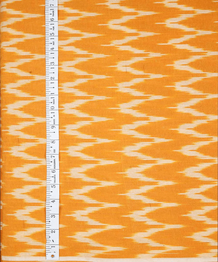 Amber yellow handwoven cotton ikat pochampally fabric