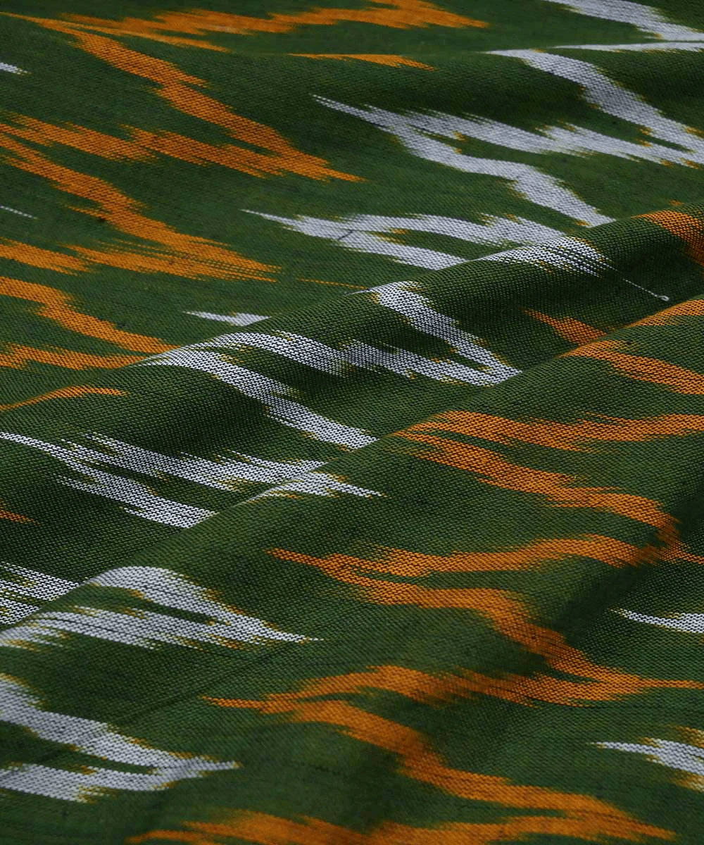 Moss green handwoven cotton ikat pochampally kurta material