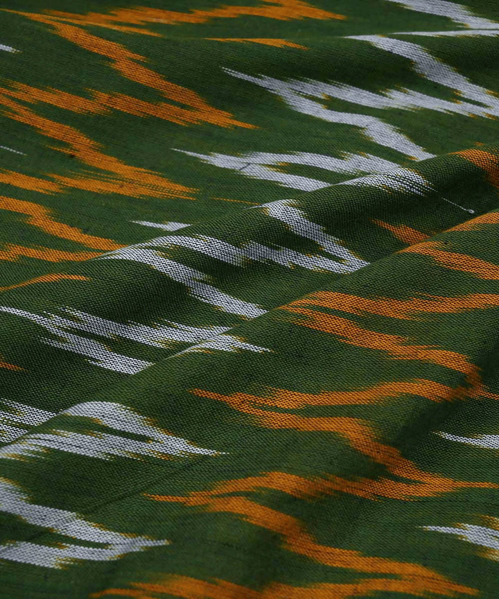 Moss green handwoven cotton ikat pochampally kurta material