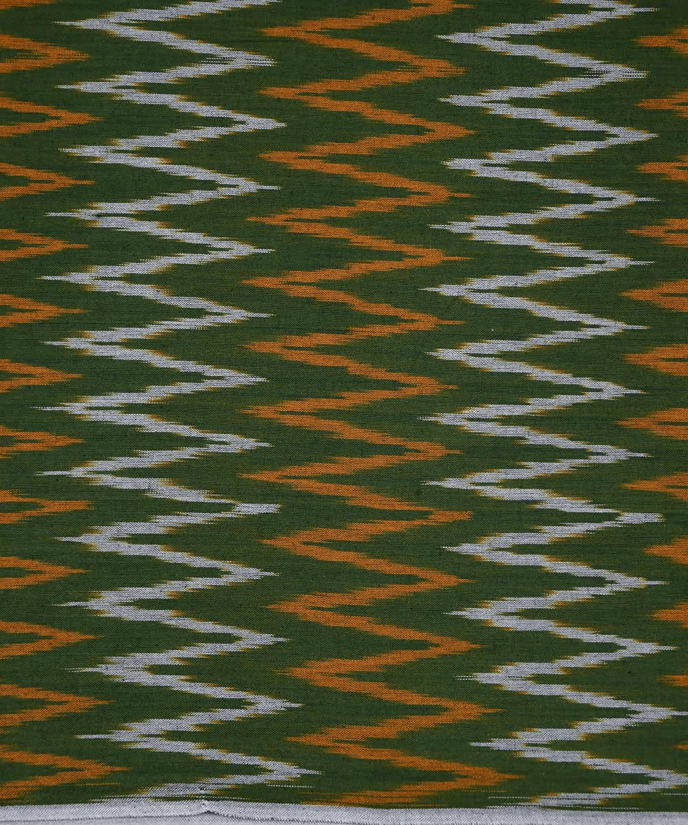 Moss green handwoven cotton ikat pochampally kurta material