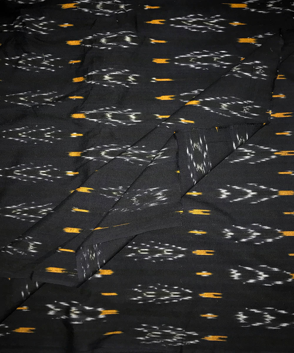 0.6m Black handwoven cotton pochampally ikat fabric