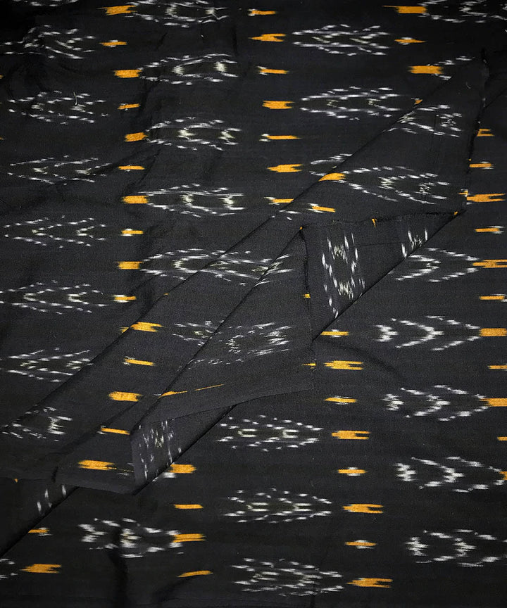 0.6m Black handwoven cotton pochampally ikat fabric