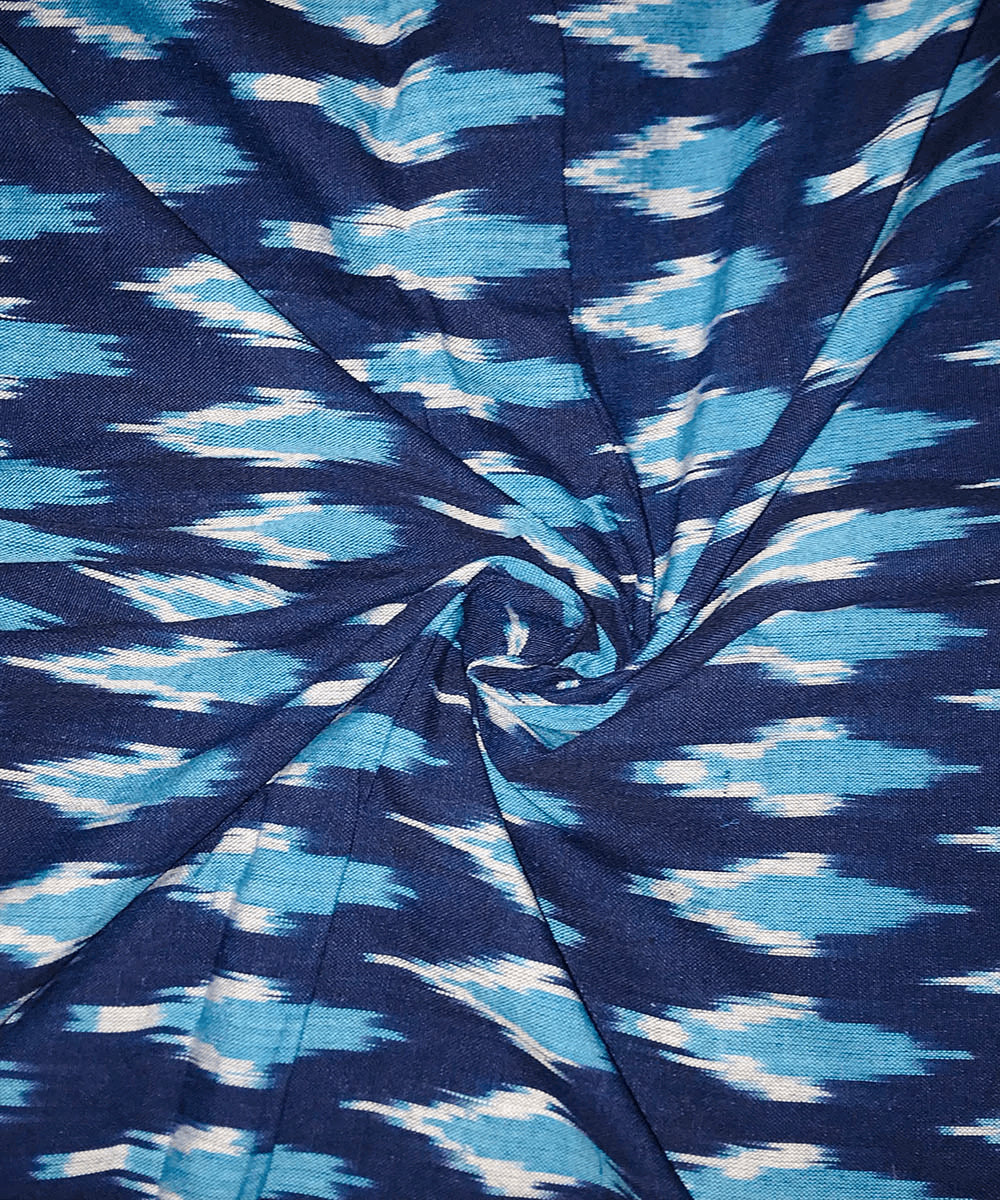 2.5m Dark blue handwoven cotton pochampally ikat kurta material