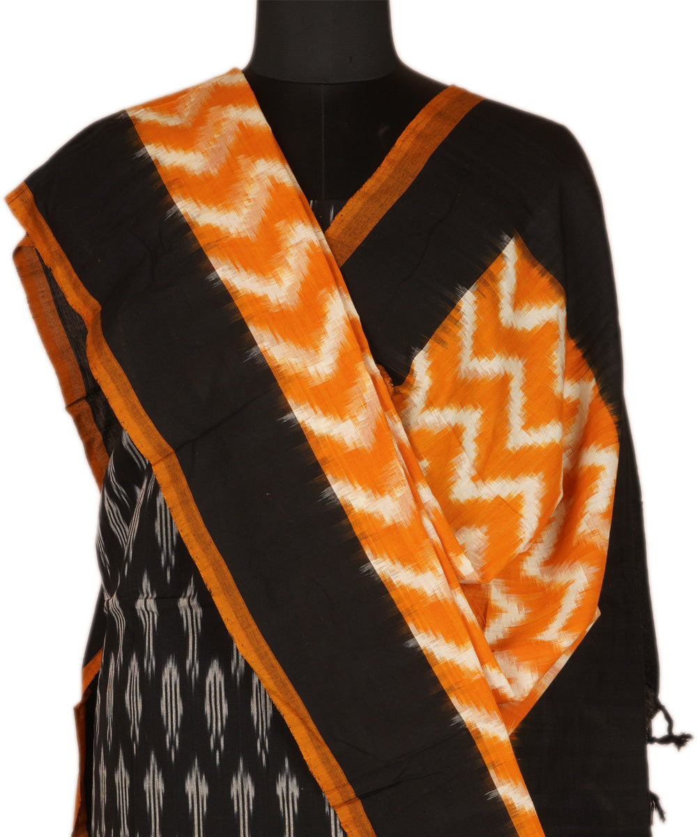 3pc Black handwoven pochampally ikat dress material – GoSwadeshi