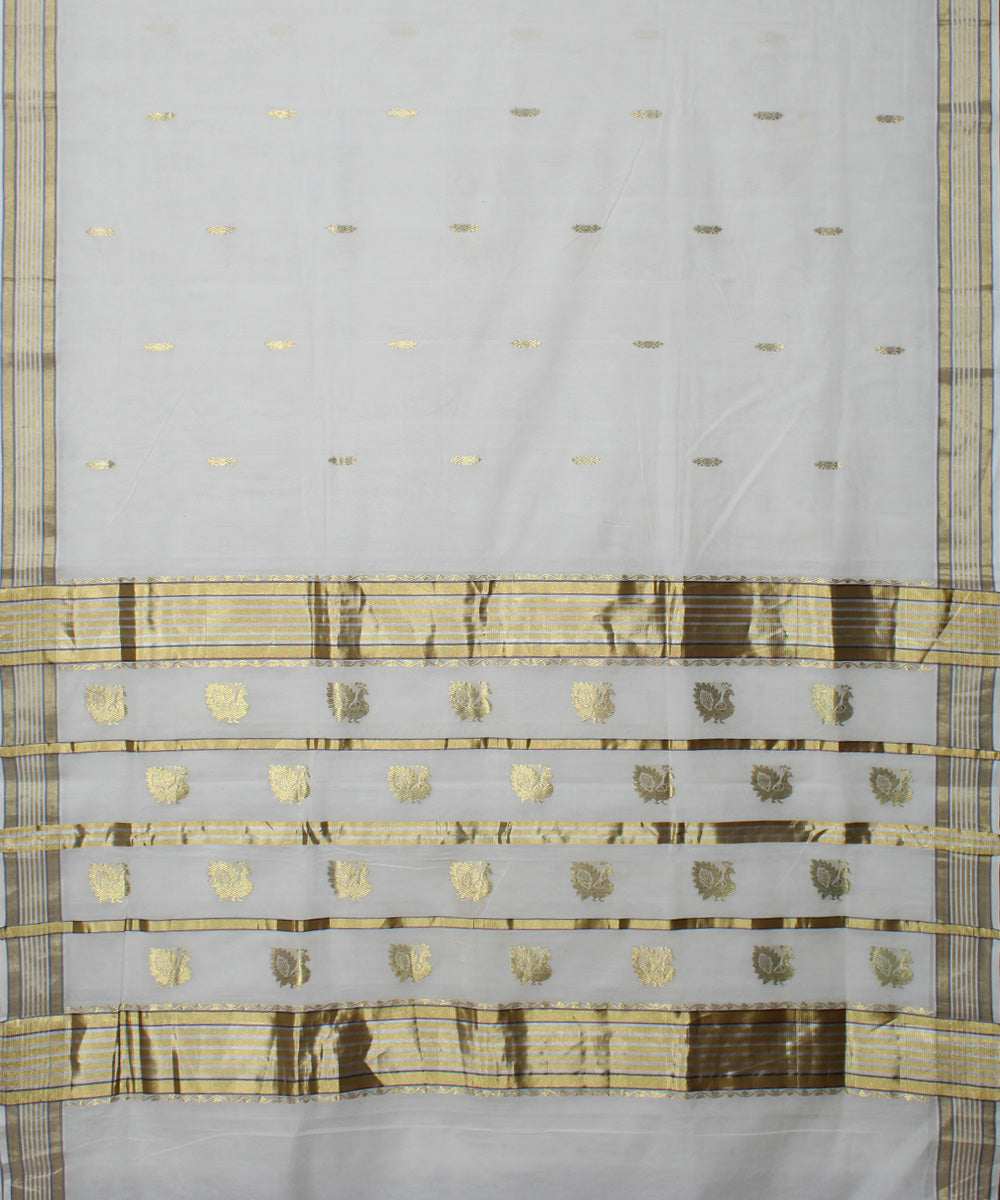White cotton handloom saree