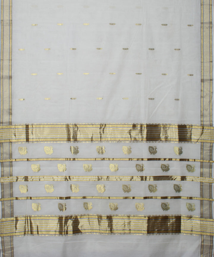 White cotton handloom saree