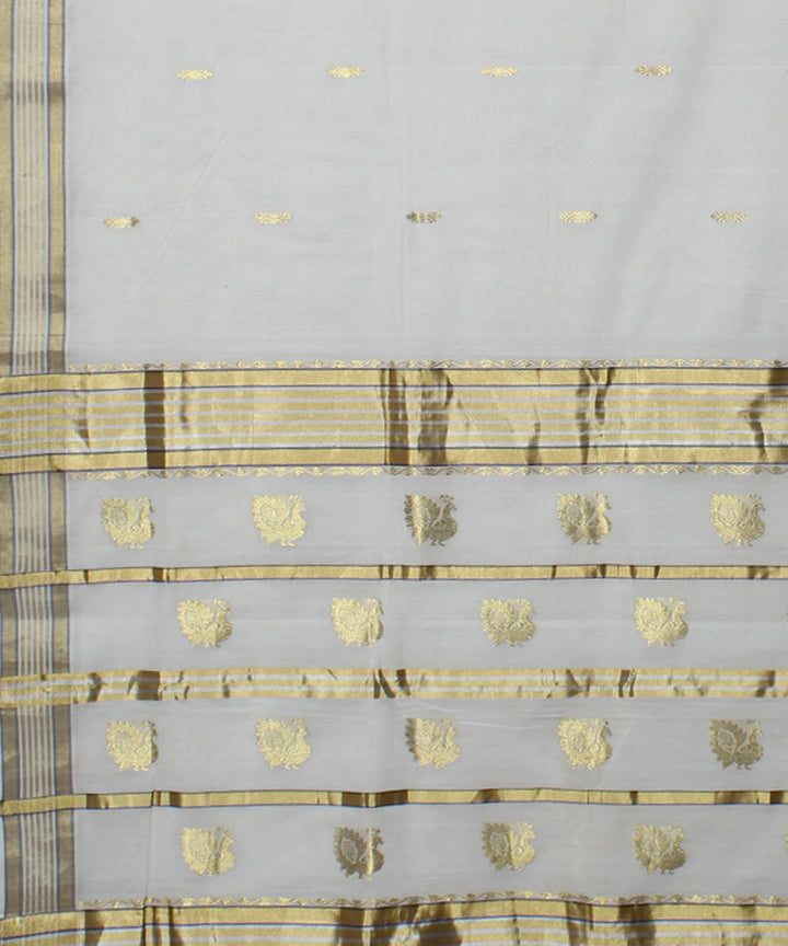 White cotton handloom saree