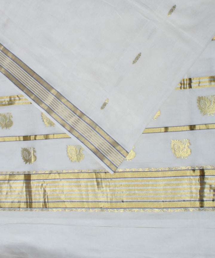 White cotton handloom saree