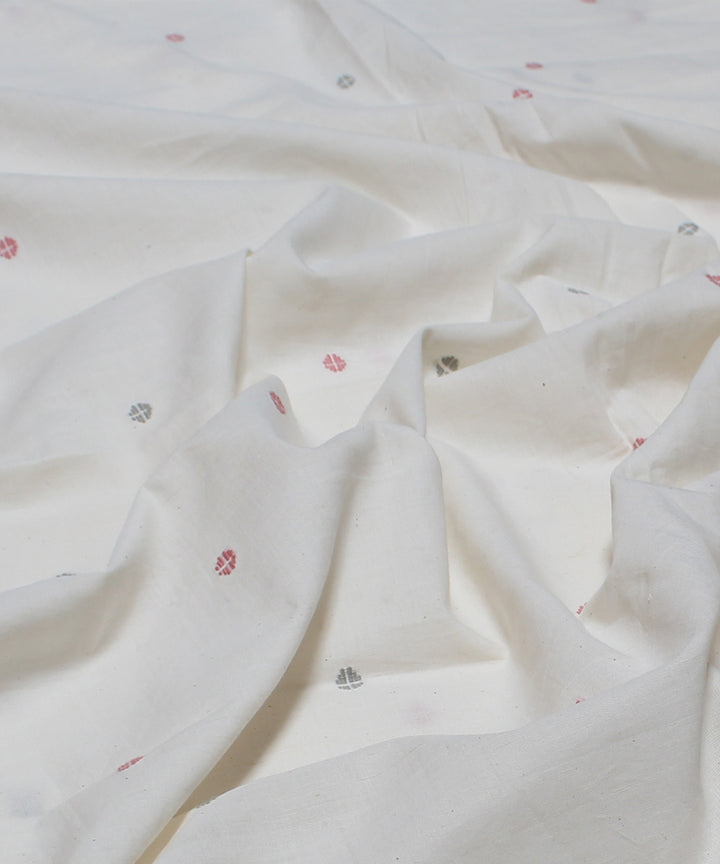 White handwoven cotton fabric