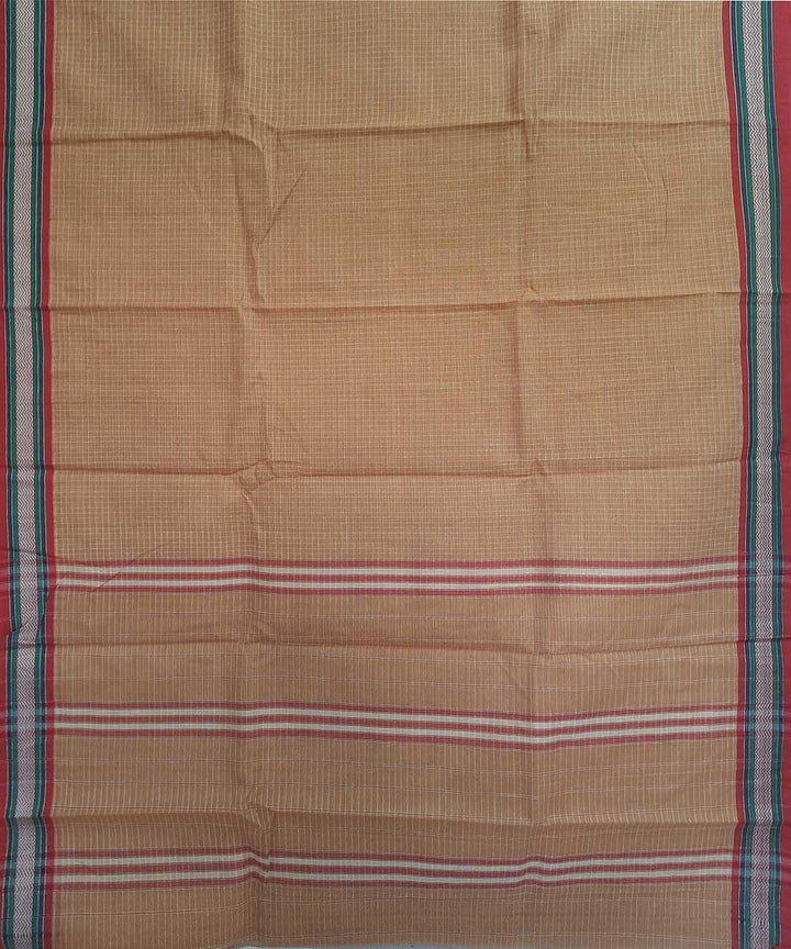 Cream handwoven narayanpet cotton saree (9 meter)