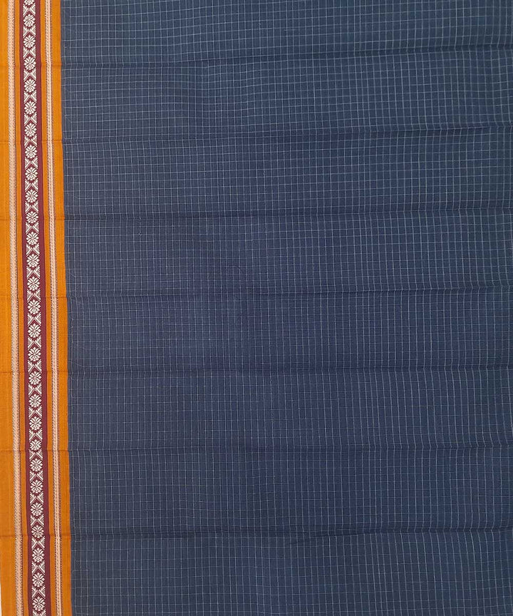 Navy blue handwoven narayanpet cotton saree