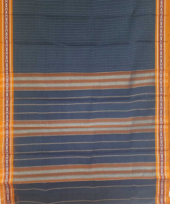 Navy blue handwoven narayanpet cotton saree