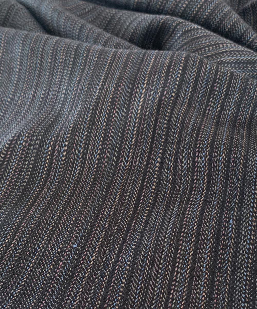 Black grey handwoven wool scarf