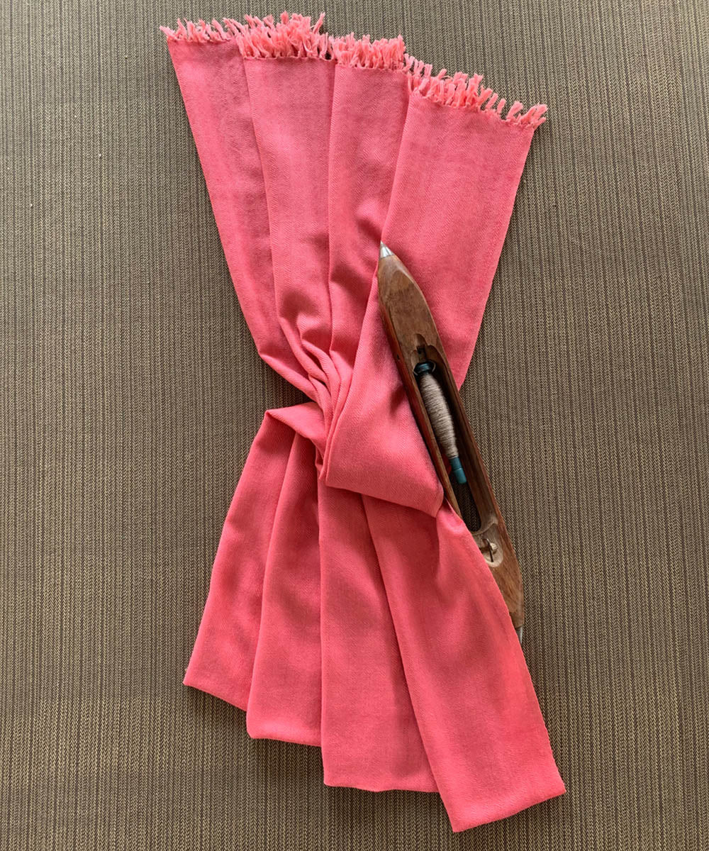 Baby pink handwoven wool shawl