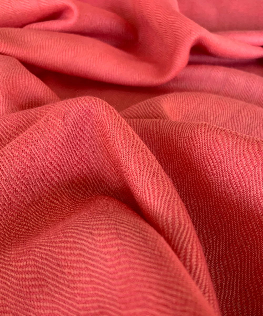 Baby pink handwoven wool shawl