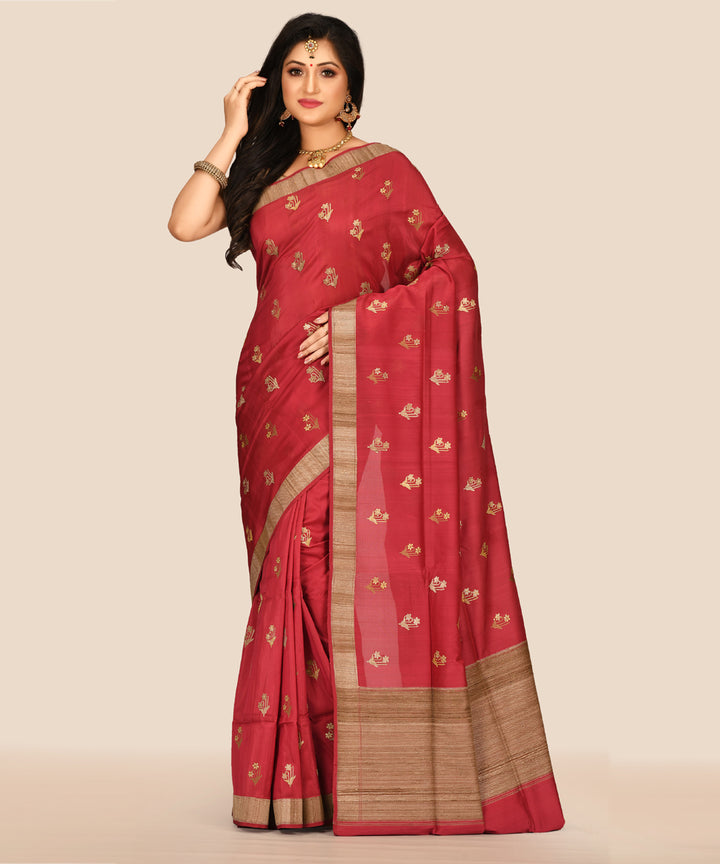 Red handloom banarasi silk saree