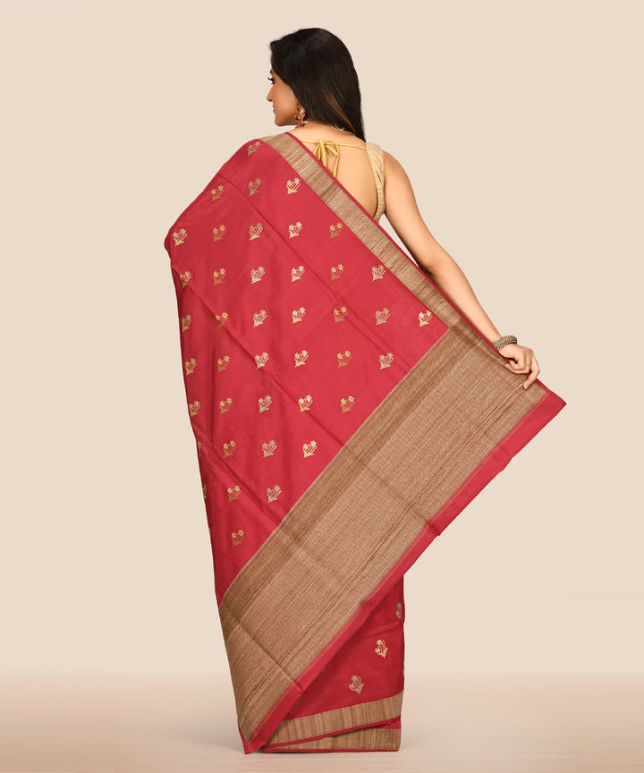 Red handloom banarasi silk saree
