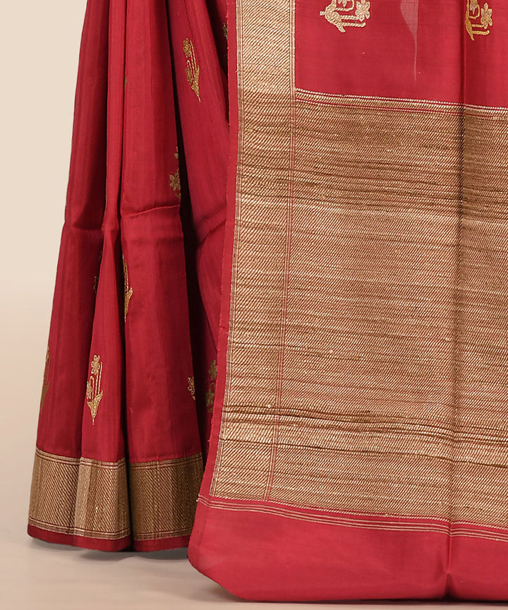 Red handloom banarasi silk saree