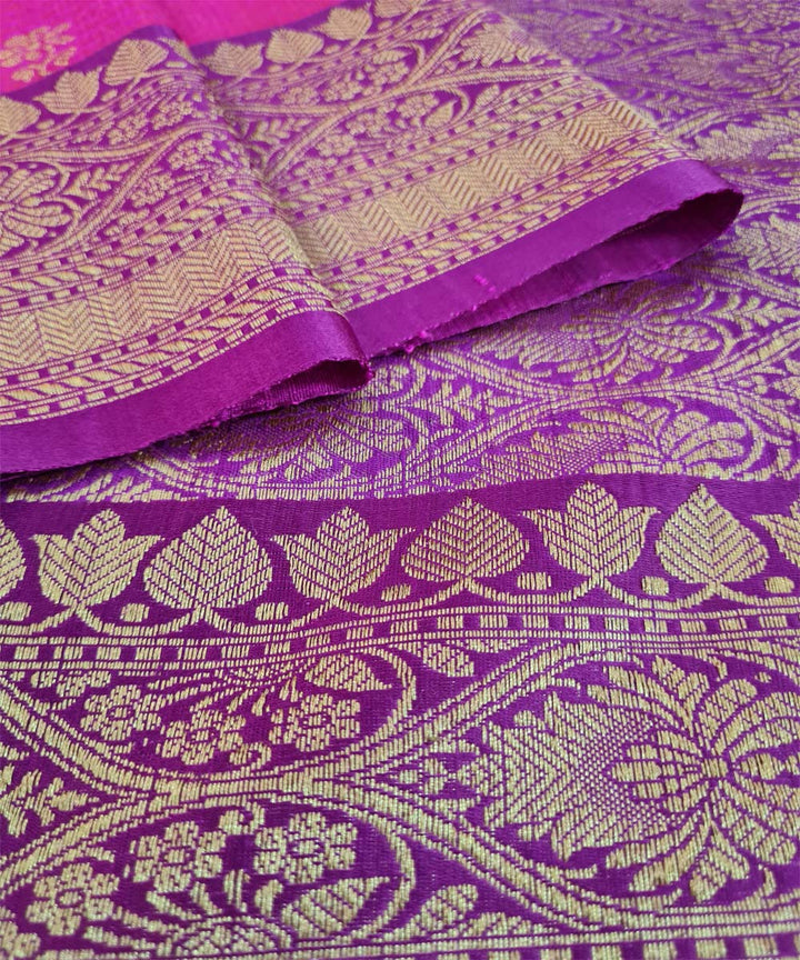 Purple handwoven banarasi silk saree