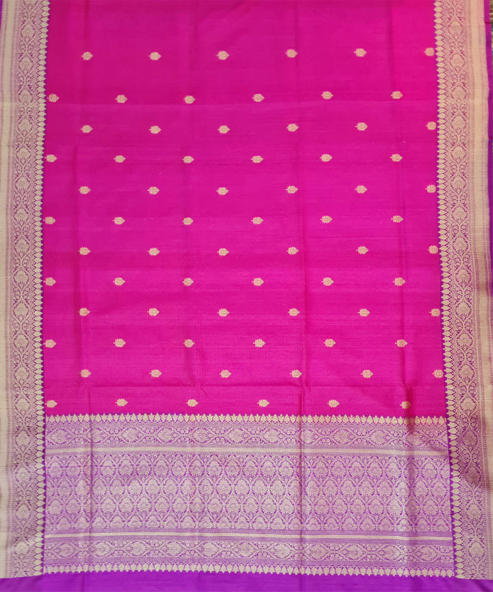 Pink handwoven banarasi silk saree