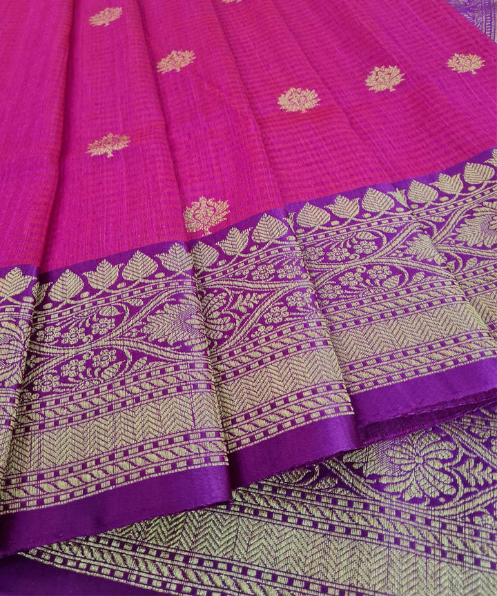 Pink handwoven banarasi silk saree