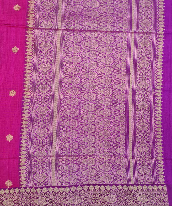 Pink handwoven banarasi silk saree