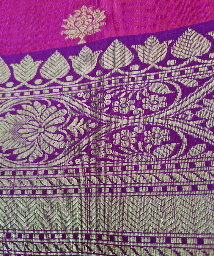 Pink handwoven banarasi silk saree
