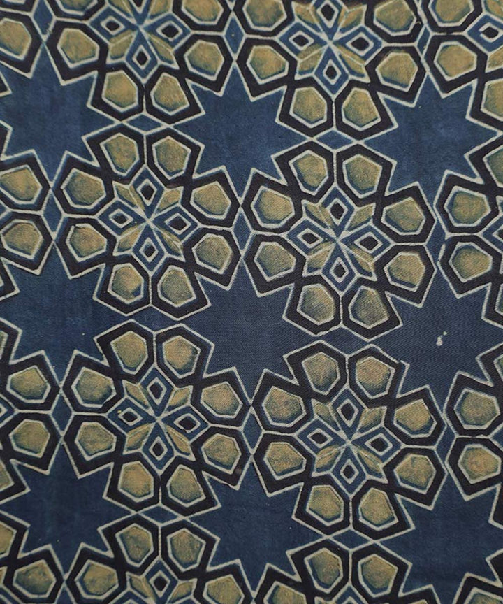 Indigo handblock print ajrakh modal fabric