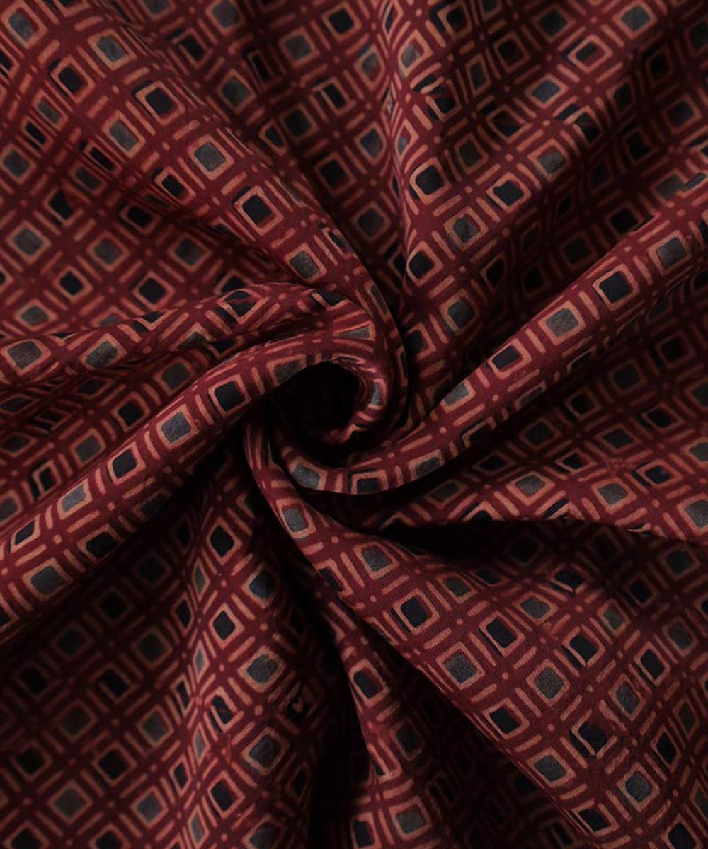 Red hand block print modal fabric