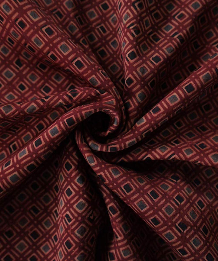 Red hand block print modal fabric