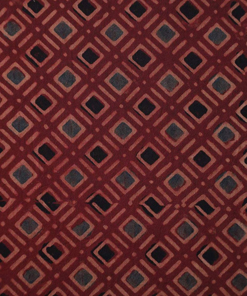 Red hand block print modal fabric
