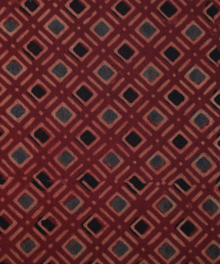 Red hand block print modal fabric