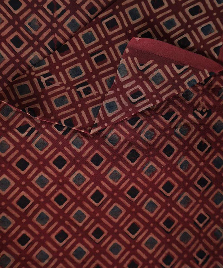 Red hand block print modal fabric