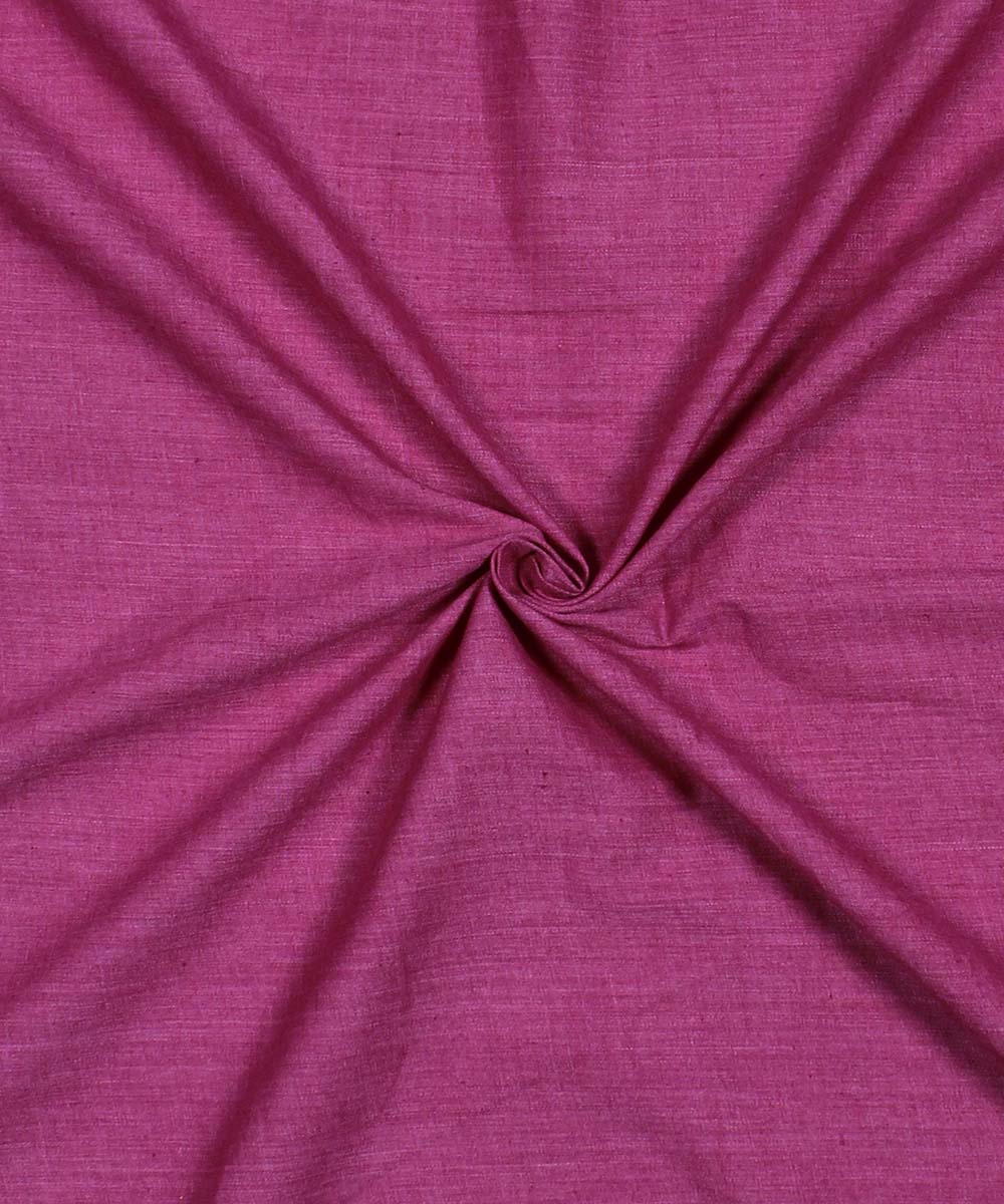 Dark pink handspun handwoven cotton fabric