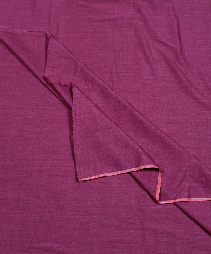 Dark pink handspun handwoven cotton fabric