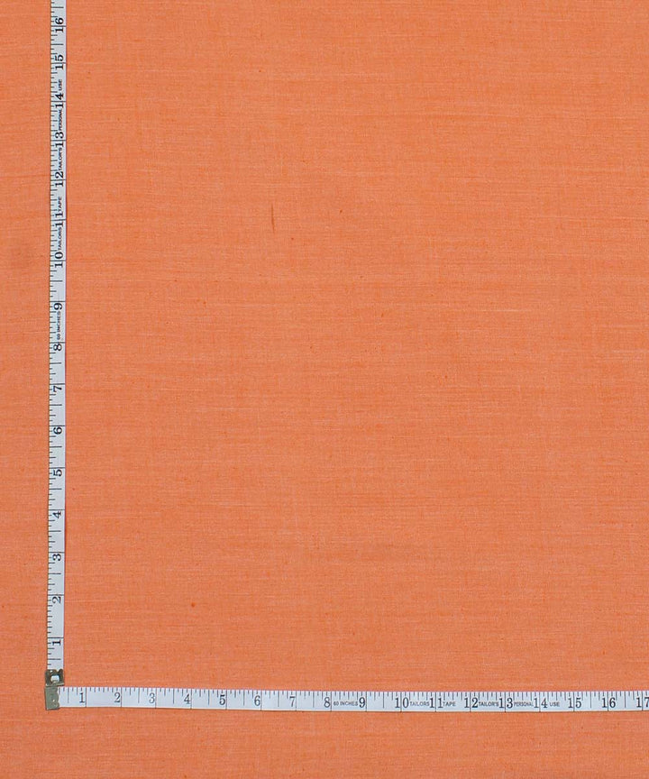 Orange handspun handwoven cotton fabric