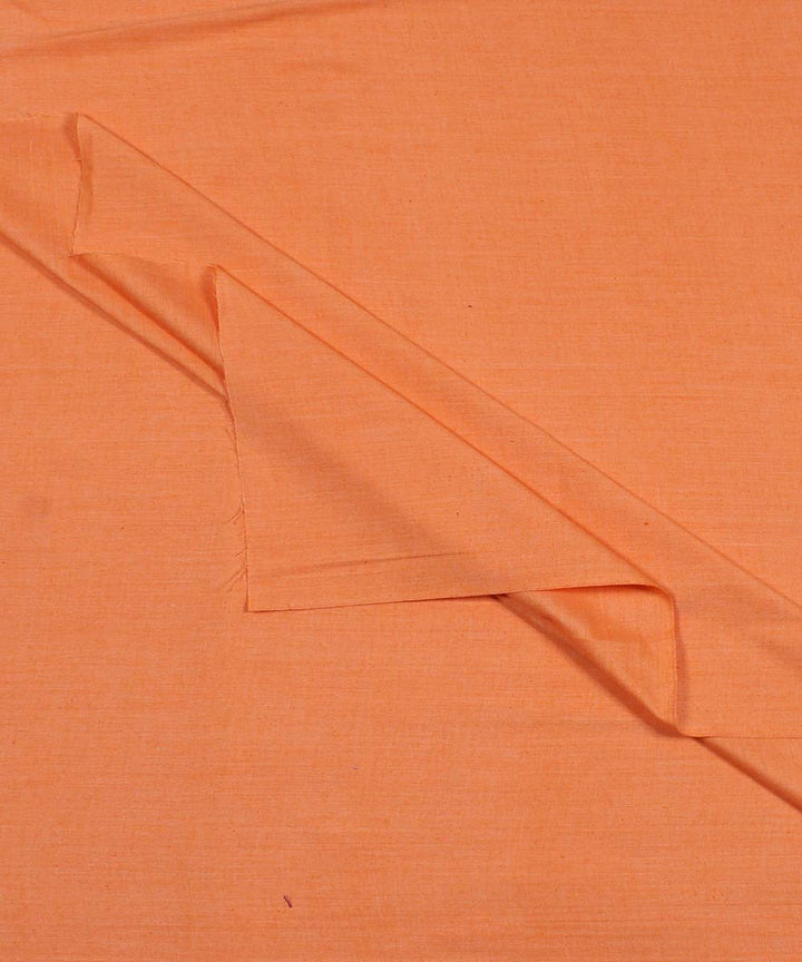 Orange handspun handwoven cotton fabric