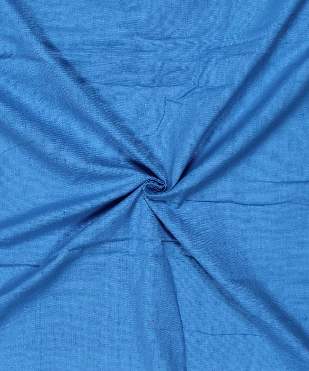 Blue handspun handwoven cotton fabric