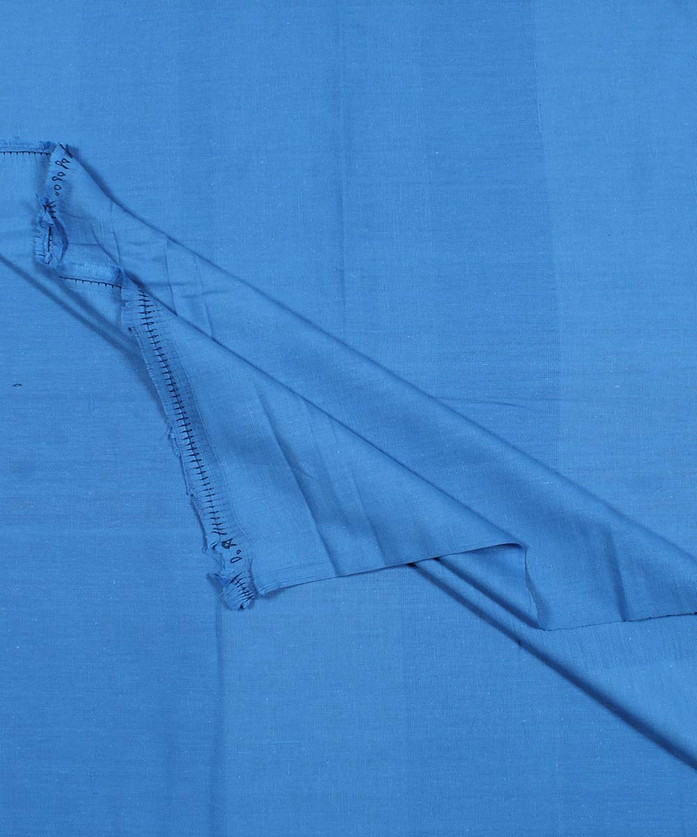 Blue handspun handwoven cotton fabric