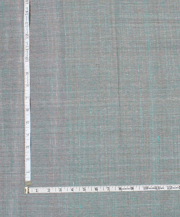 Dual shade green cream handspun handwoven cotton fabric