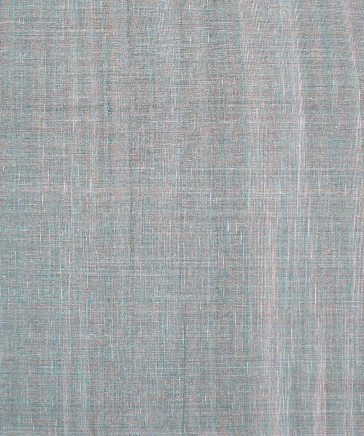 Dual shade green cream handspun handwoven cotton fabric