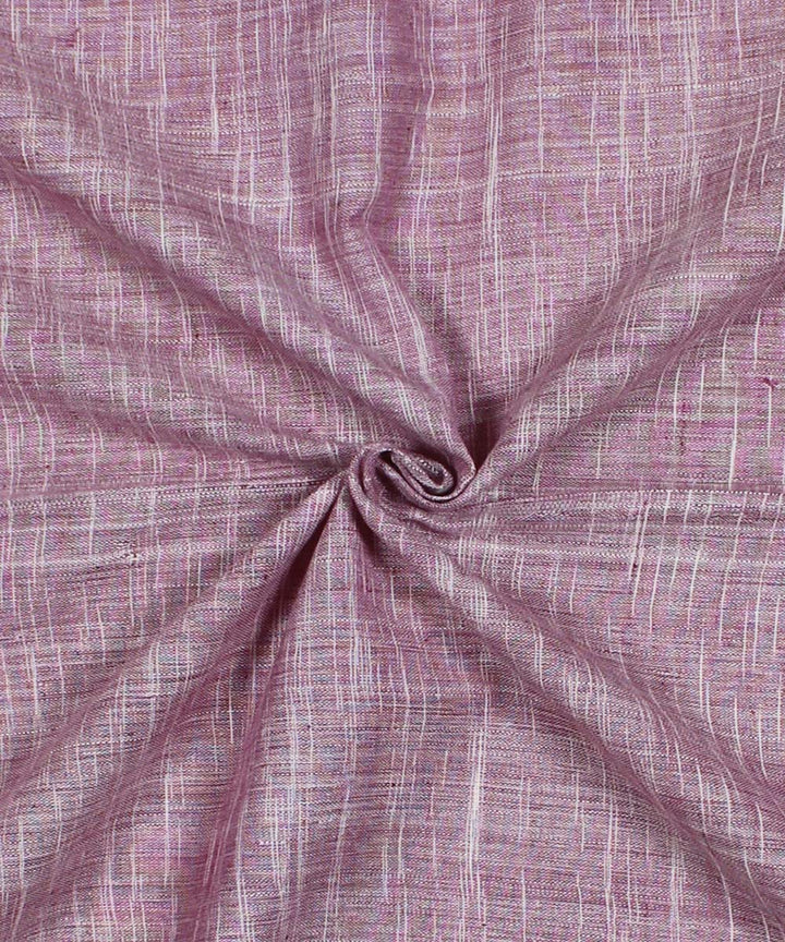 Purple white handspun handwoven cotton fabric