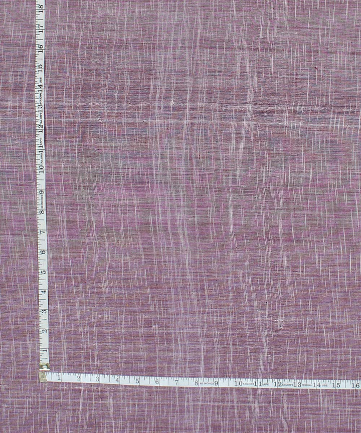 Purple white handspun handwoven cotton fabric