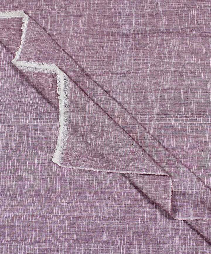 Purple white handspun handwoven cotton fabric