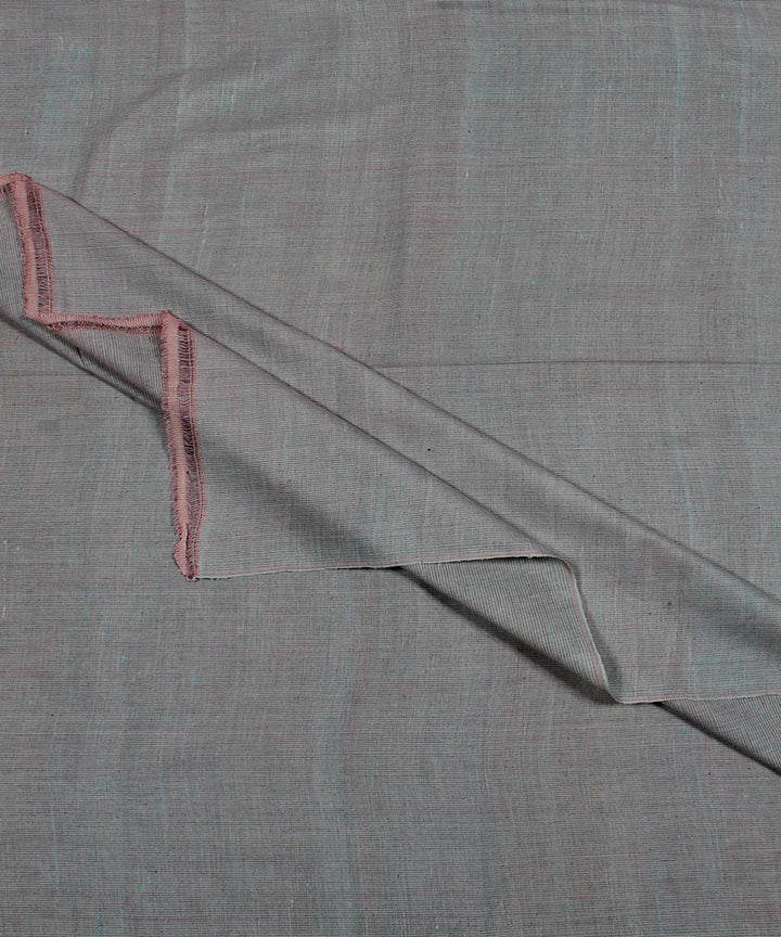 Dark green peach handspun handwoven cotton fabric