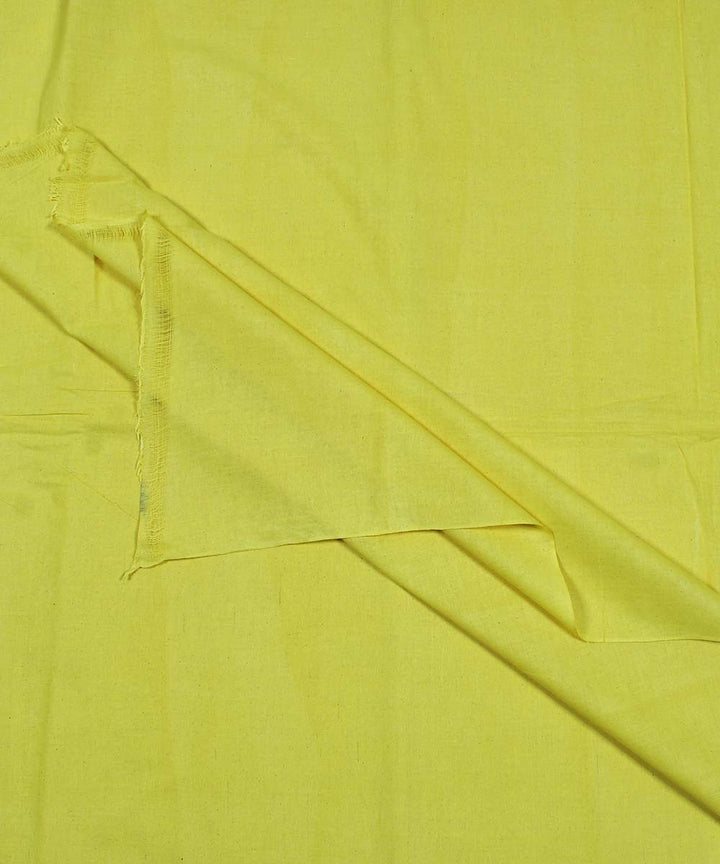 Yellow handspun handwoven cotton fabric